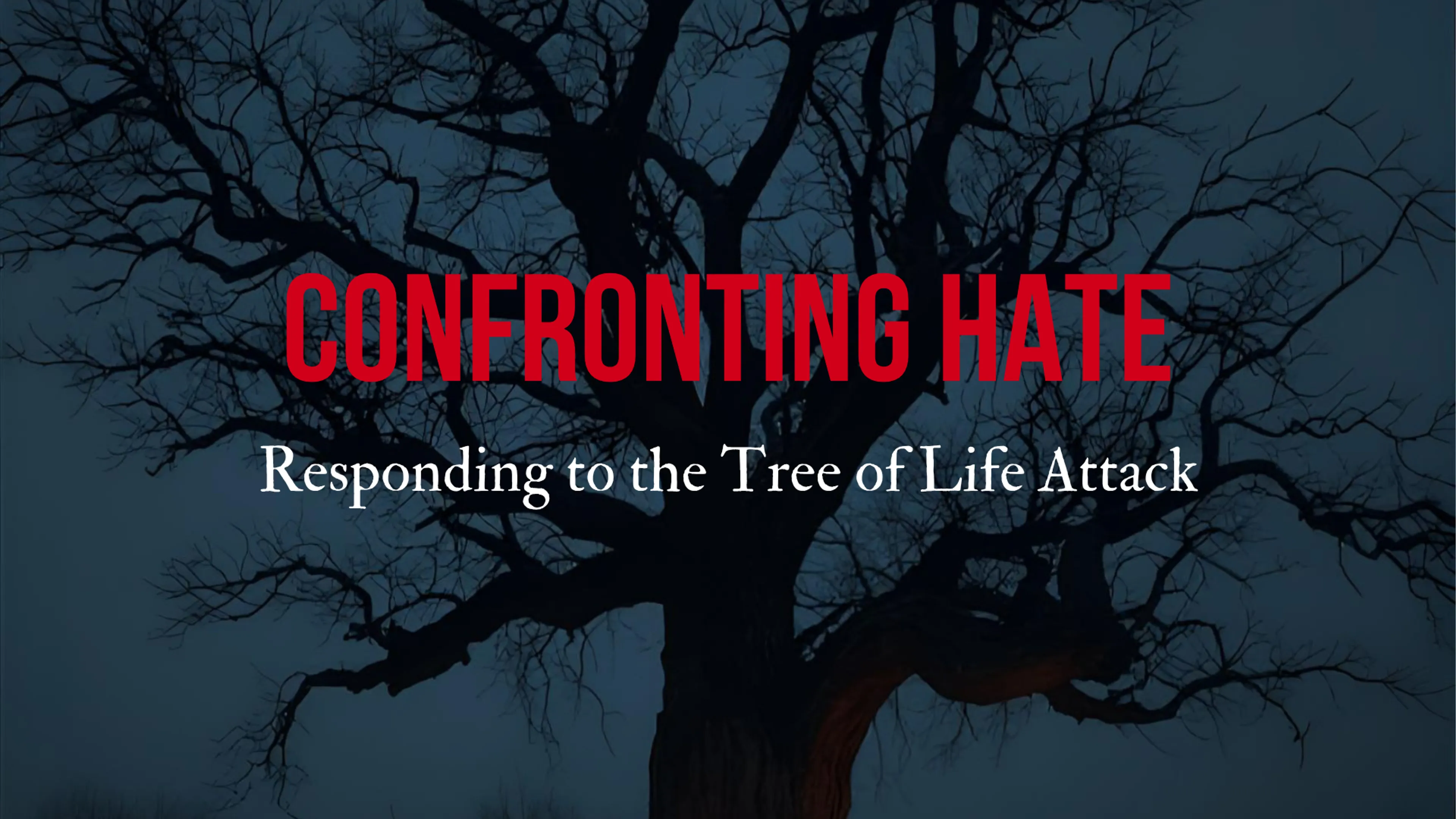 Confronting Hate: Responding to the Tree of Life Attack poster
